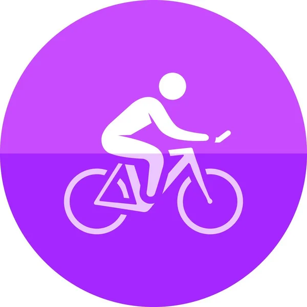 Значок Круга Велосипедная Векторная Иллюстрация — стоковый вектор