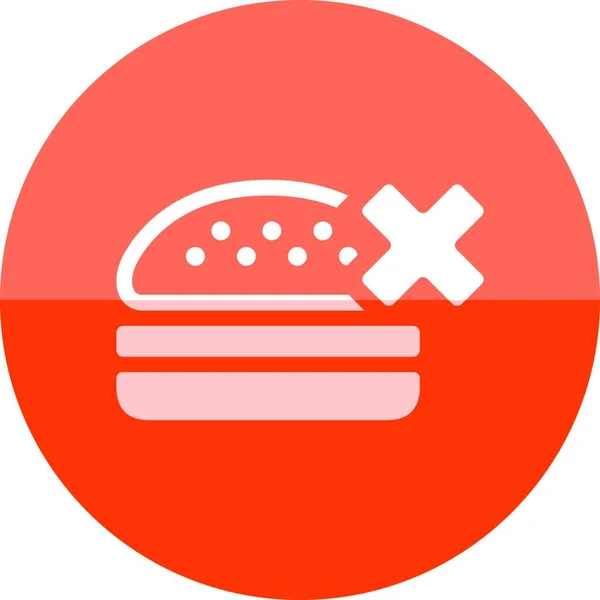 Ikona Kružnice Obrázek Vektoru Burgeru — Stockový vektor
