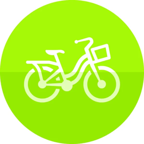 サークルアイコン 市の自転車ベクトルイラスト — ストックベクタ