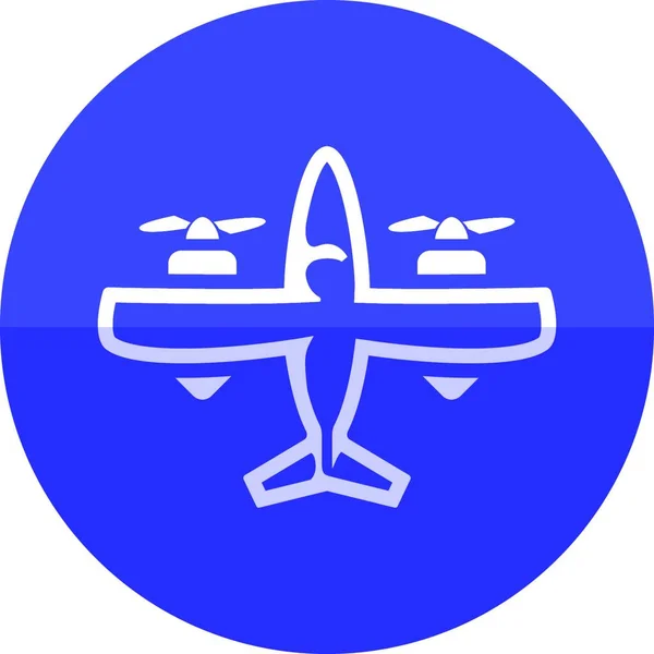 Значок Круга Векторная Иллюстрация Винтажного Самолета — стоковый вектор