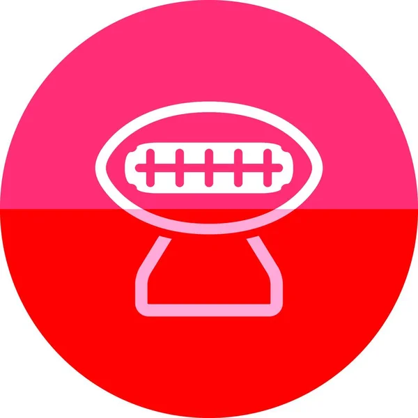 Значок Круга Американский Футбольный Трофей — стоковый вектор
