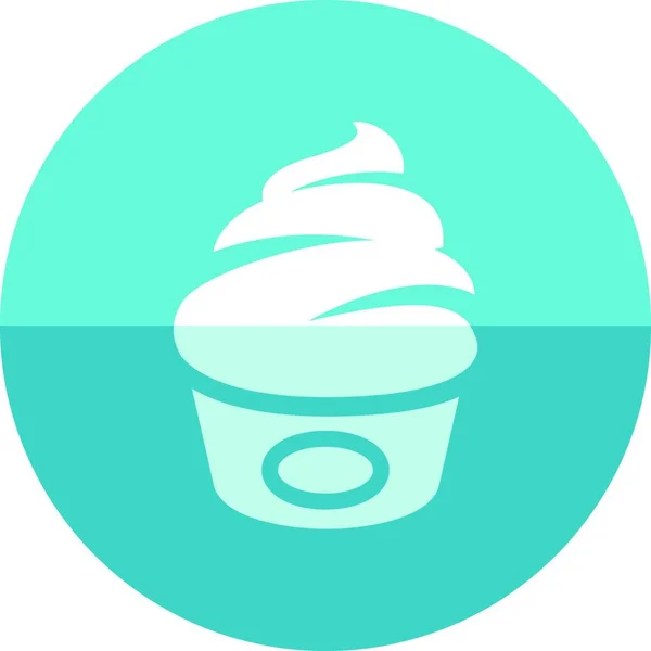 圆形图标 冰淇淋矢量图解 — 图库矢量图片