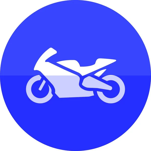 Значок Круга Векторная Иллюстрация Мотоцикла — стоковый вектор