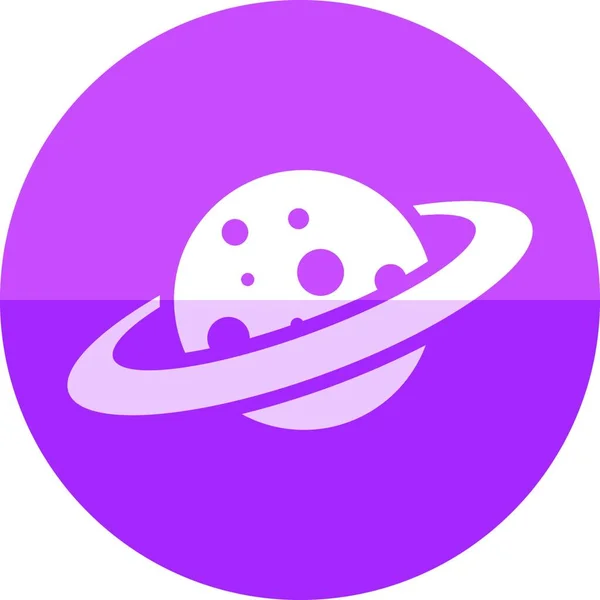 Circle Icon Planet Saturn Vector Illustration — Stock Vector