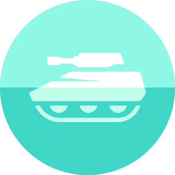 Cirkel Pictogram Tank Vector Illustratie — Stockvector