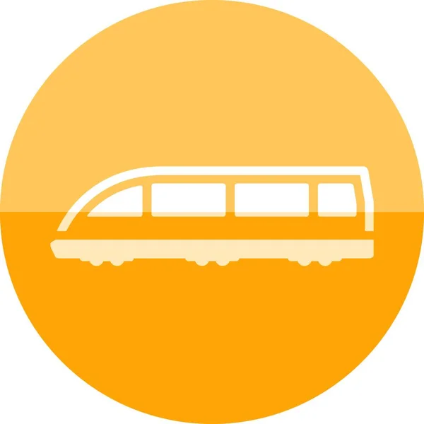 Icona Del Cerchio Illustrazione Vettoriale Del Tram — Vettoriale Stock