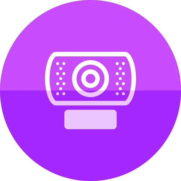 Icona Cerchio Illustrazione Vettoriale Webcam — Vettoriale Stock