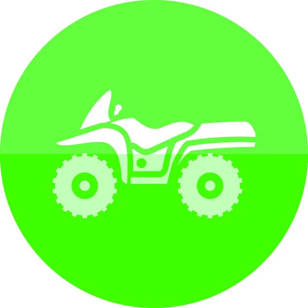 Circle Icon All Terrain Vehicle Vector Illustration — Stock Vector