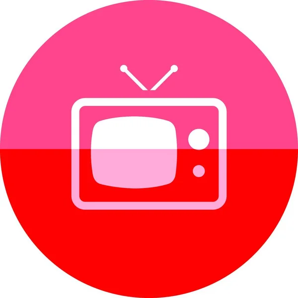 Icona Del Cerchio Illustrazione Vettoriale Televisiva — Vettoriale Stock