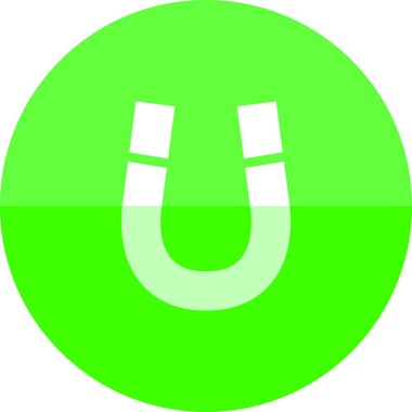 Çember simgesi, mıknatıs, modern vektör illüstrasyonu