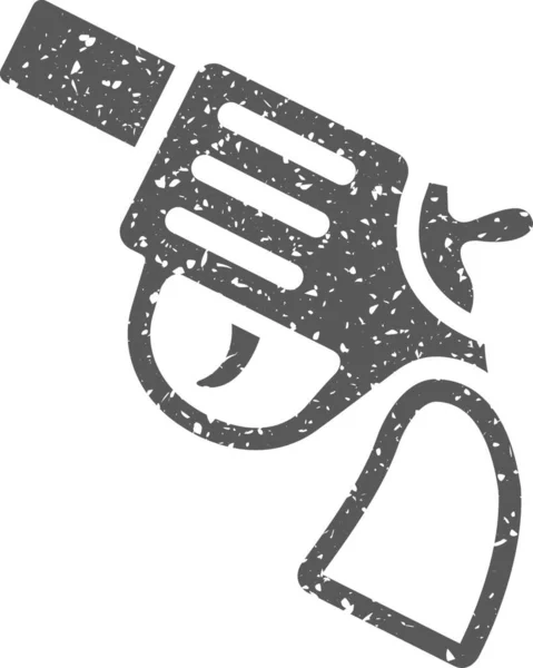 Grunge Icon Revolver Gun — Stock Vector