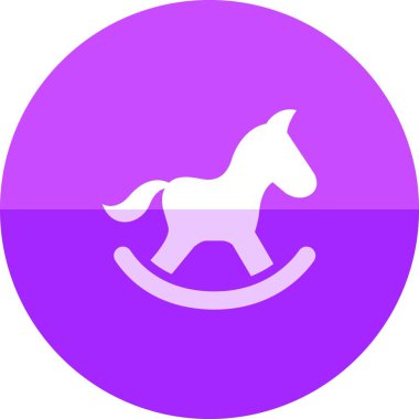 Çember simgesi, sallanan at oyuncağı, modern vektör illüstrasyonu