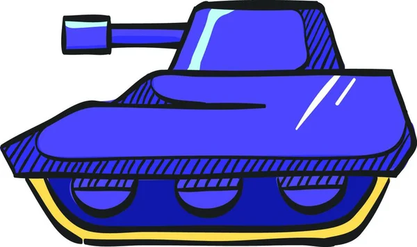 Tank Ikon Färg Ritning Militärt Vapenkrig — Stock vektor