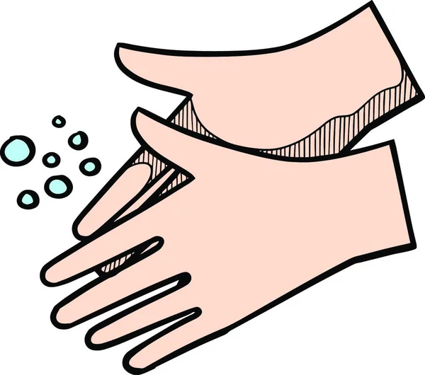 Wassen Handen Vector Illustratie — Stockvector
