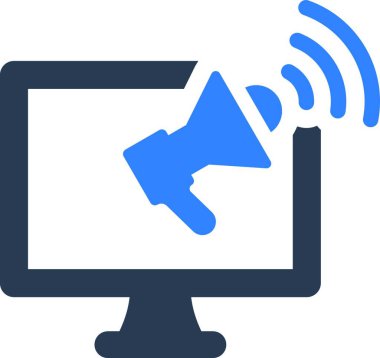 Televizyon reklam simgesi vektör illüstrasyonu