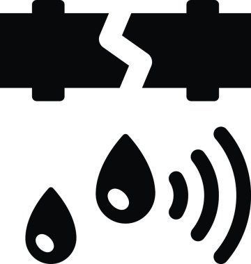 Su sızıntısı sensör ikon vektör çizimi