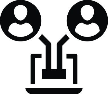 Çevrimiçi Konferans ikonu vektör illüstrasyonu