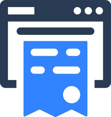 Çevrimiçi fatura simgesi vektör illüstrasyonu