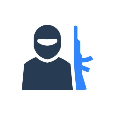 Terörist simge vektör illüstrasyonu