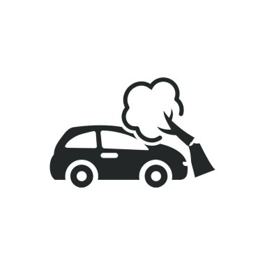 araba kazası ikonu vektör illüstrasyonu