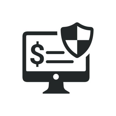 Güvenli Çevrimiçi Ödeme Simgesi vektör illüstrasyonu