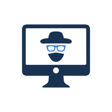 Siber Hacker Simgesi vektör çizimi