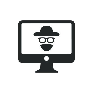 Siber Hacker Simgesi vektör çizimi