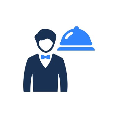 Otel Garsonu Simge vektör illüstrasyonu