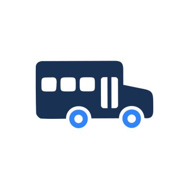 Okul Otobüs Simgesi Vektör İllüstrasyonu