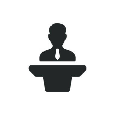 İş sunum simgesi vektör illüstrasyonu