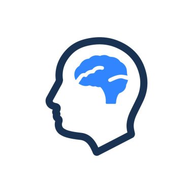 Psikoloji ikonu vektör illüstrasyonu