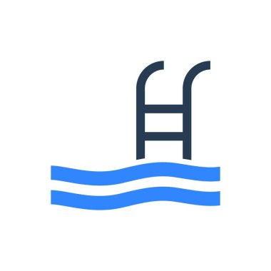 yüzme havuzu ikonu vektör illüstrasyonu