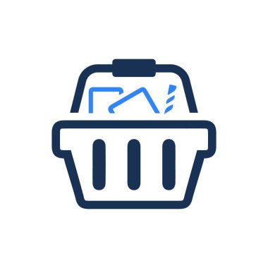 Alışveriş sepeti ikonu vektör illüstrasyonu