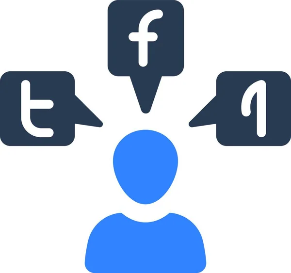 Vektorová Ilustrace Ikony Marketingu Sociálních Médií — Stockový vektor