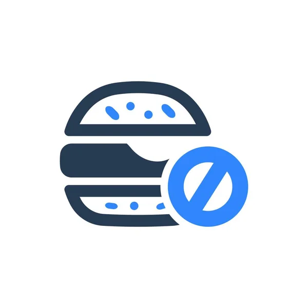 Žádná Ikona Fast Food Webové Ikony Vektorové Ilustrace — Stockový vektor