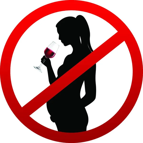 Zwanger Stop Drinken Vector Illustratie — Stockvector