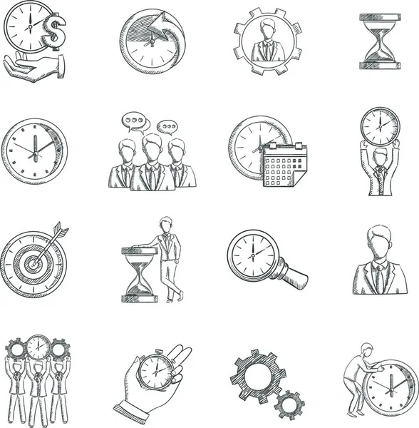 Illustrazione Vettoriale Time Management Sketch — Vettoriale Stock