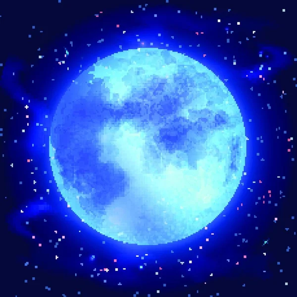 Ilustración Vectorial Luna Con Estrellas — Vector de stock