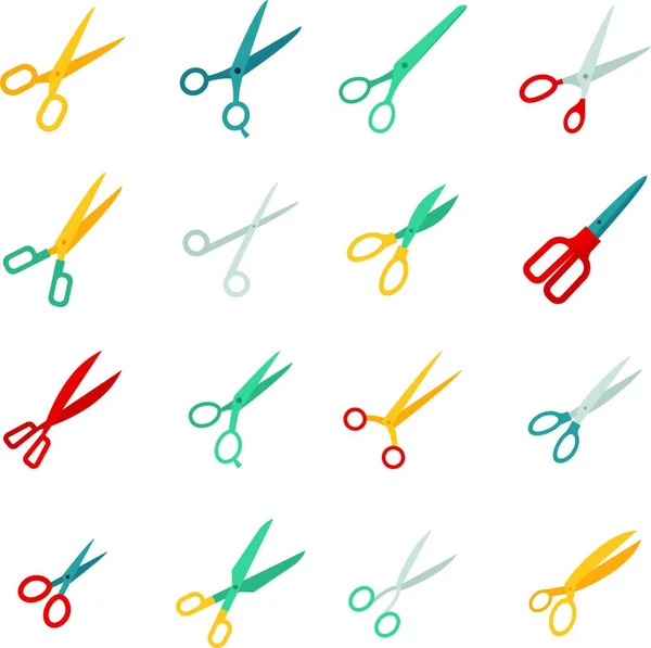 Scissors Icons Flat Vektorillustration — Stockvektor