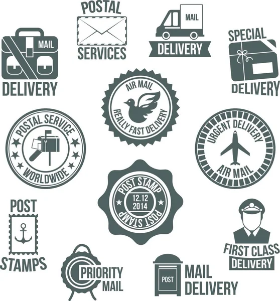 Post Service Label Vector Illustration — Stock Vector