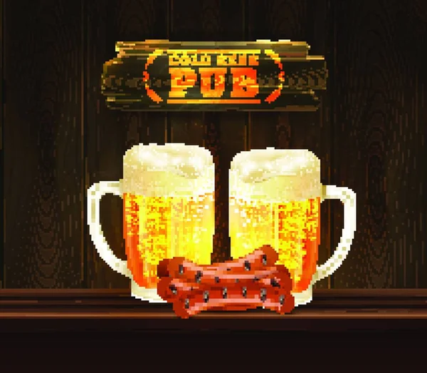 Piwo Pub Kolorowy Wektor Ilustracji — Wektor stockowy