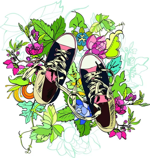 Gumshoes Skizzieren Blume Vektorillustration — Stockvektor