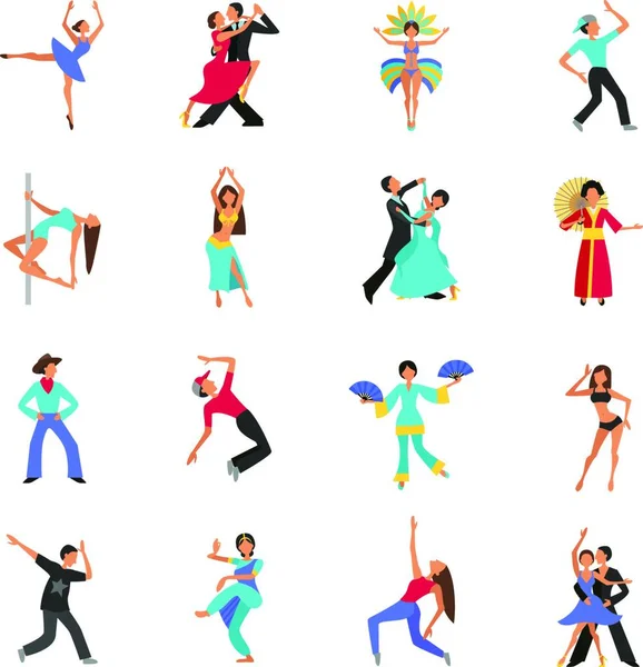 Dance Icon Flat Ilustração Vetorial — Vetor de Stock