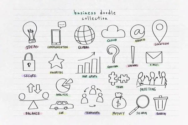 Corporate Doodle Set Vector Illustration — Stock Vector