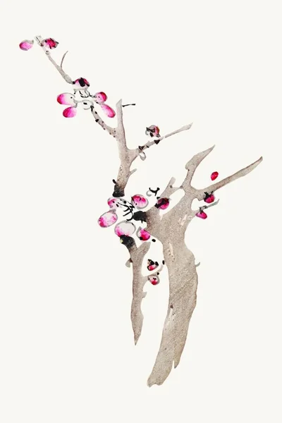 手描き花グリーティングカードテンプレート — ストックベクタ