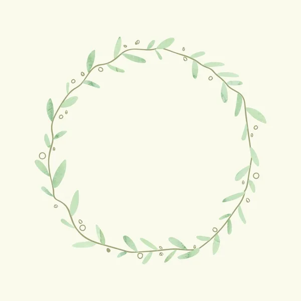 Wreath Floral Frame Vector Illustration — Stock Vector