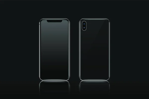 Smartphone Sur Fond Noir — Image vectorielle