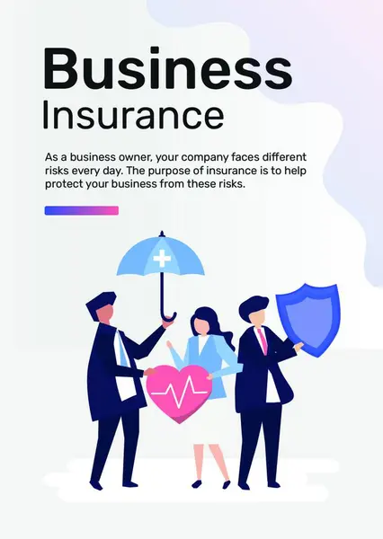 Ilustrace Podnikatelského Pojištění — Stockový vektor