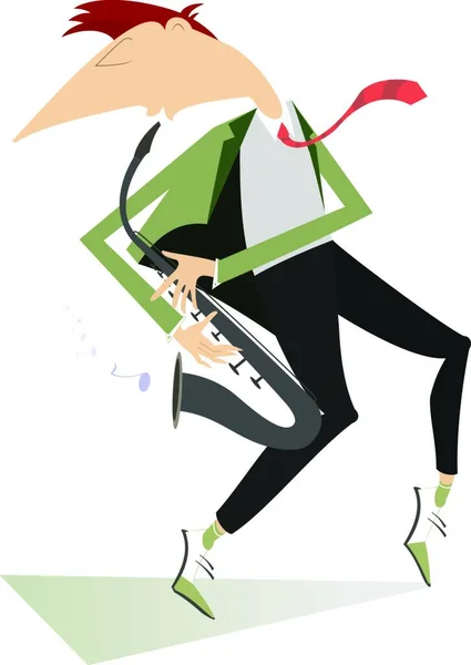 Saxophonist Isolated Vector Illustration — Stock Vector