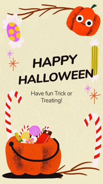 Halloween Celebration Card Colorful Vector Template — Stock Vector
